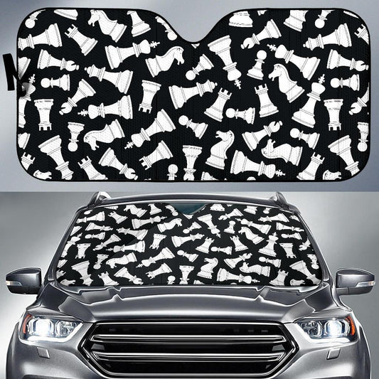 Chess Pattern Print Design 01 Car Sun Shade-JORJUNE.COM