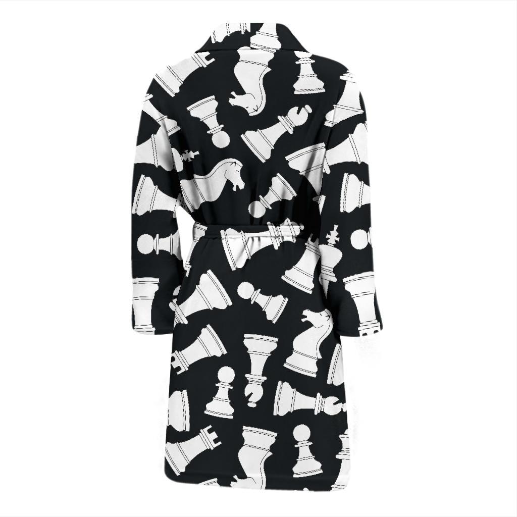 Chess Pattern Print Design 01 Men Bathrobe-JORJUNE.COM