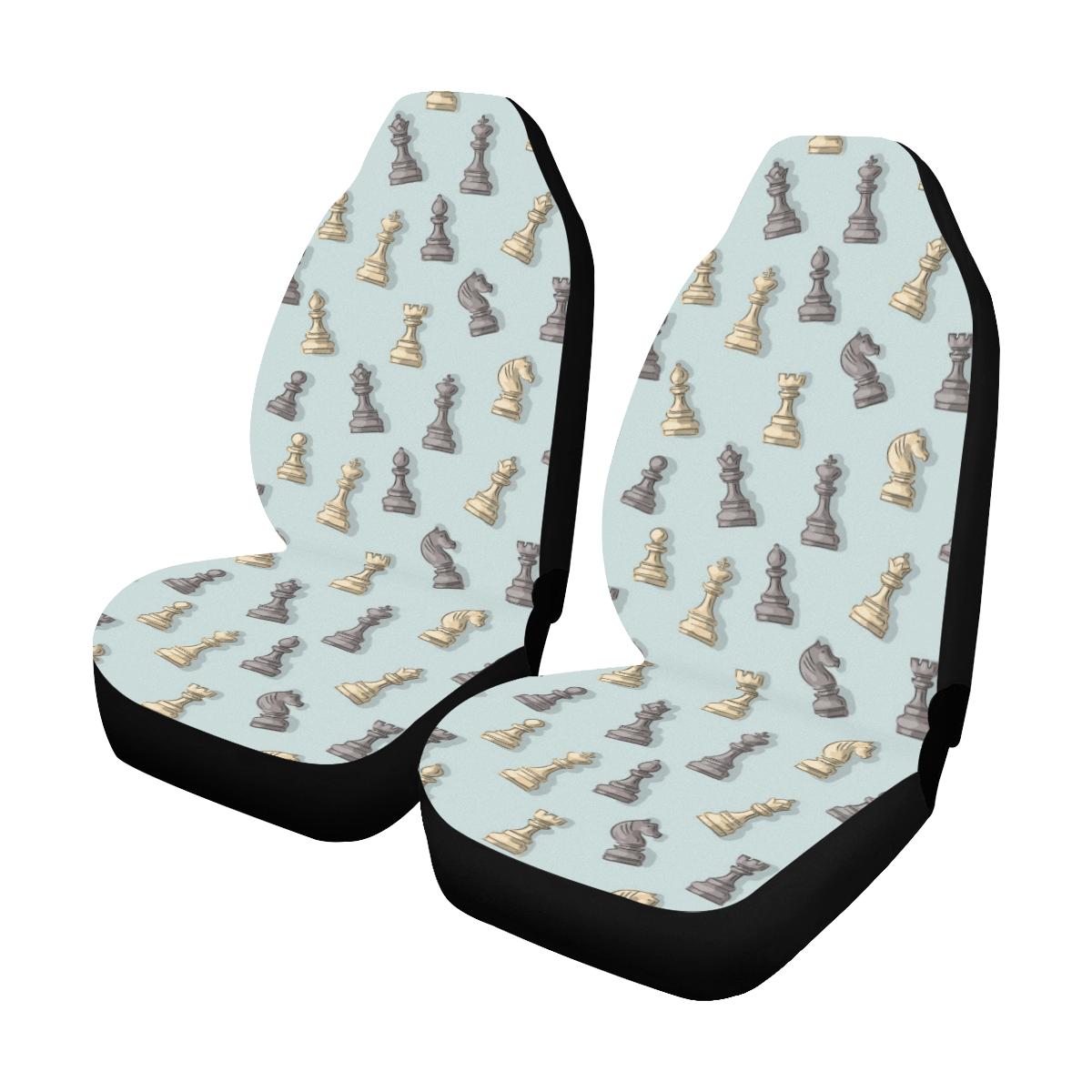 Chess Pattern Print Design 02 Car Seat Covers (Set of 2)-JORJUNE.COM