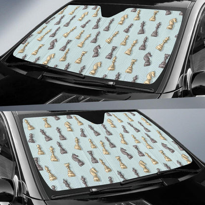 Chess Pattern Print Design 02 Car Sun Shade-JORJUNE.COM