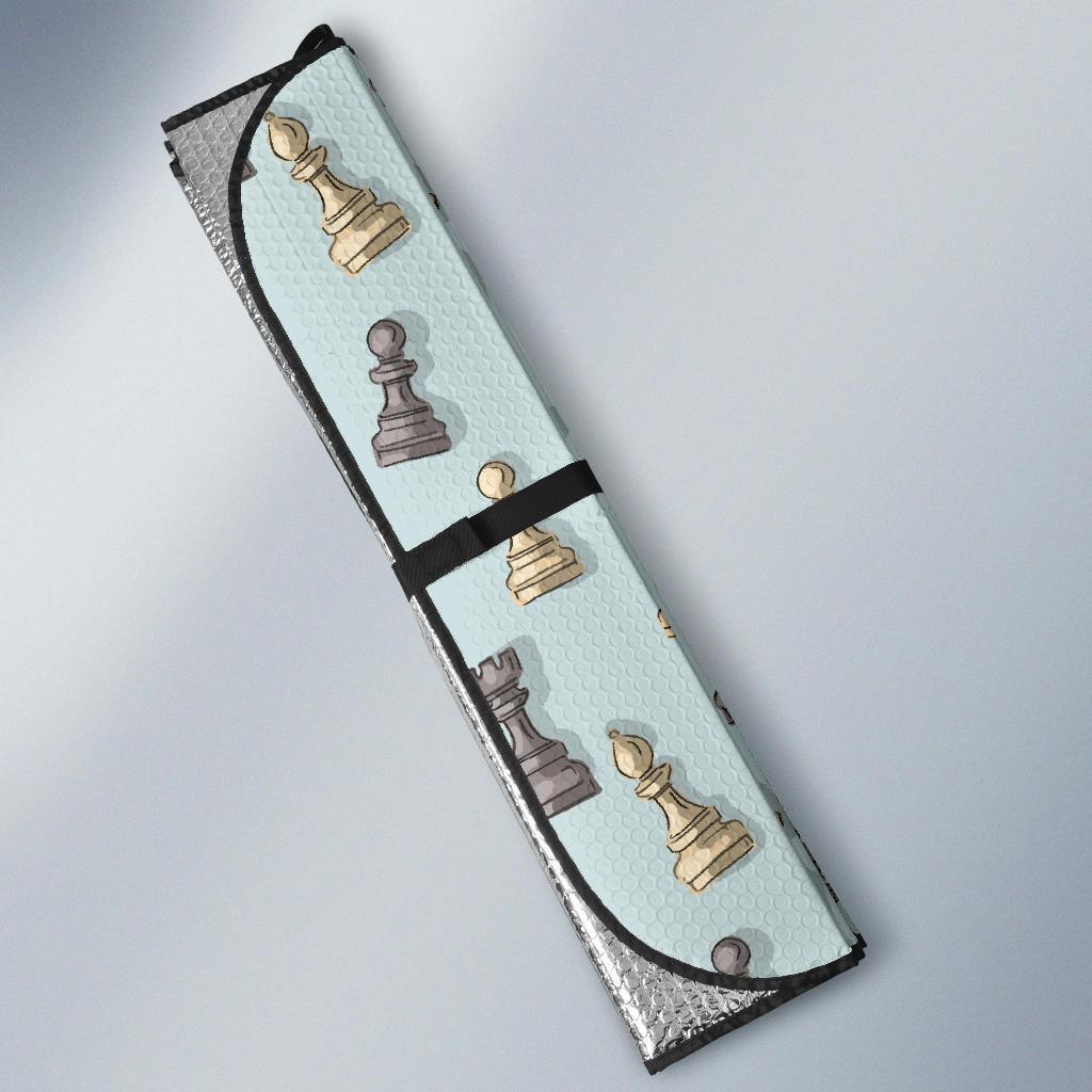 Chess Pattern Print Design 02 Car Sun Shade-JORJUNE.COM