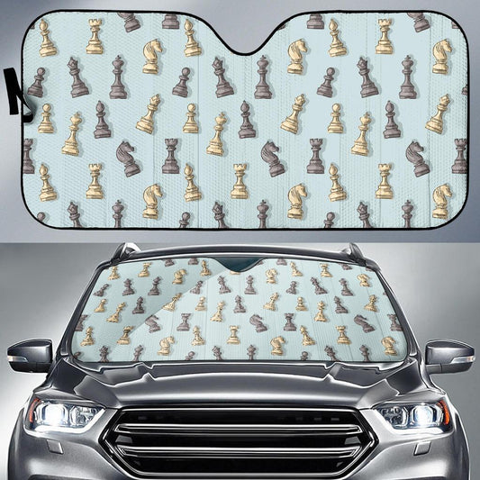 Chess Pattern Print Design 02 Car Sun Shade-JORJUNE.COM