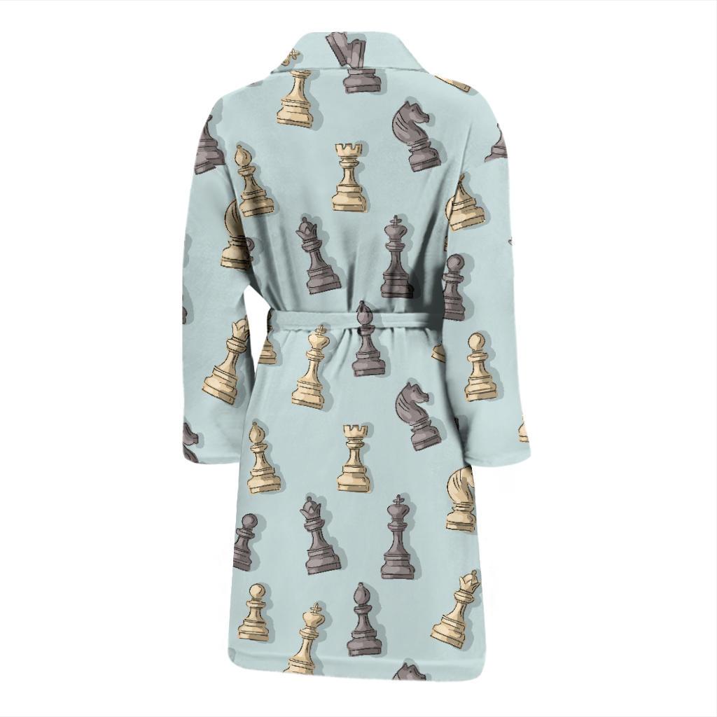 Chess Pattern Print Design 02 Men Bathrobe-JORJUNE.COM