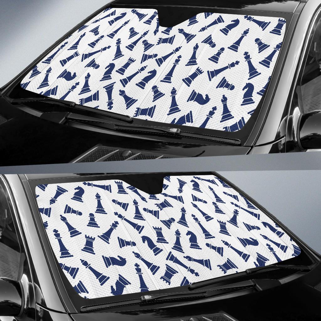 Chess Pattern Print Design 03 Car Sun Shade-JORJUNE.COM