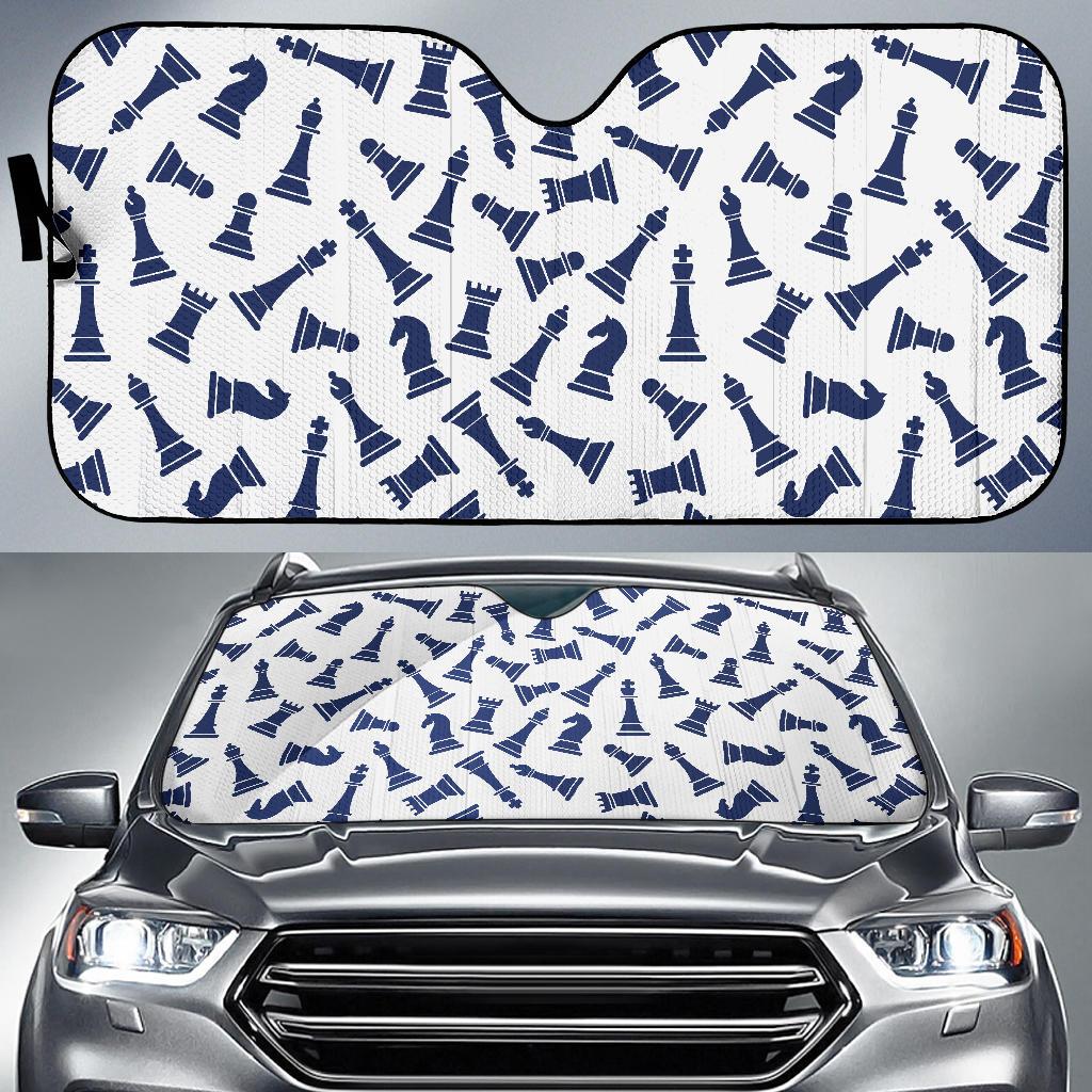 Chess Pattern Print Design 03 Car Sun Shade-JORJUNE.COM
