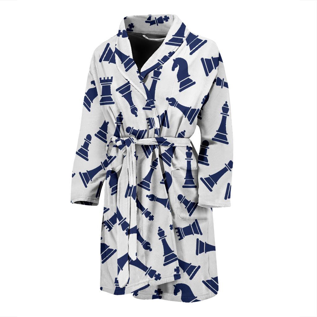 Chess Pattern Print Design 03 Men Bathrobe-JORJUNE.COM