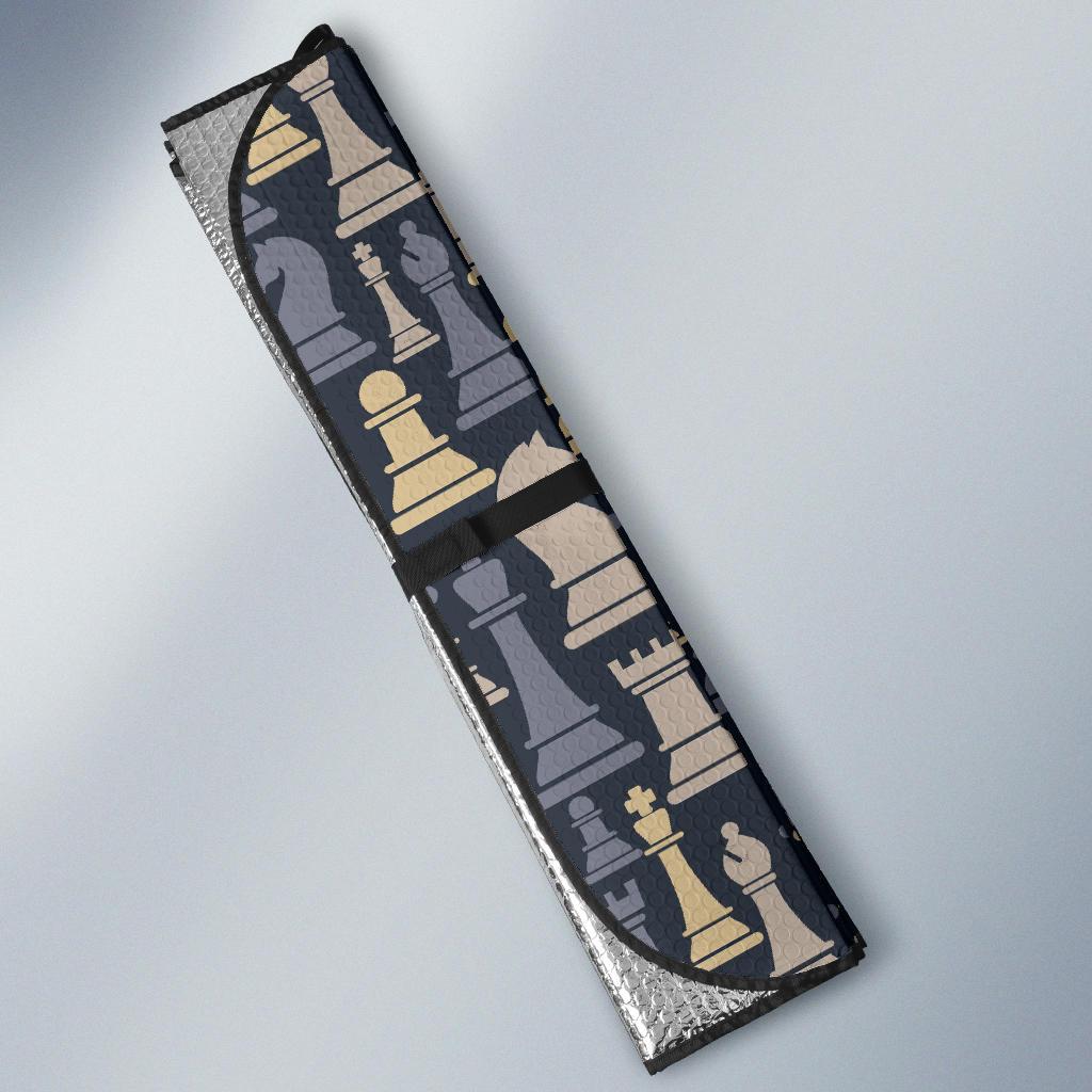 Chess Pattern Print Design 04 Car Sun Shade-JORJUNE.COM