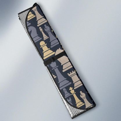 Chess Pattern Print Design 04 Car Sun Shade-JORJUNE.COM