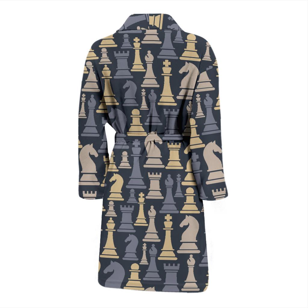 Chess Pattern Print Design 04 Men Bathrobe-JORJUNE.COM