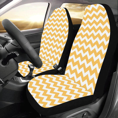 Chevron Orange Pattern Print Design 01 Car Seat Covers (Set of 2)-JORJUNE.COM