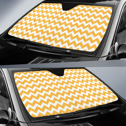 Chevron Orange Pattern Print Design 01 Car Sun Shade-JORJUNE.COM