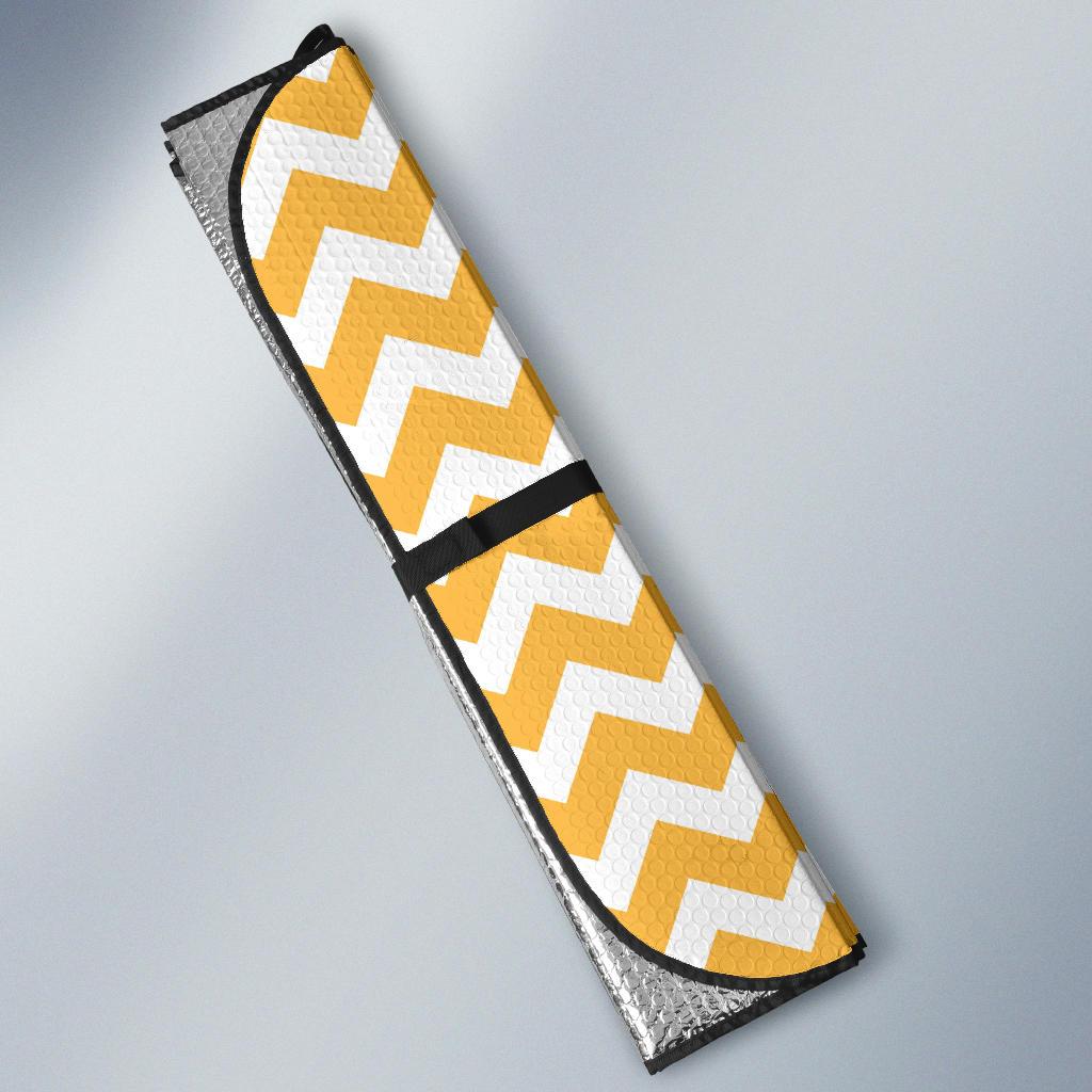 Chevron Orange Pattern Print Design 01 Car Sun Shade-JORJUNE.COM