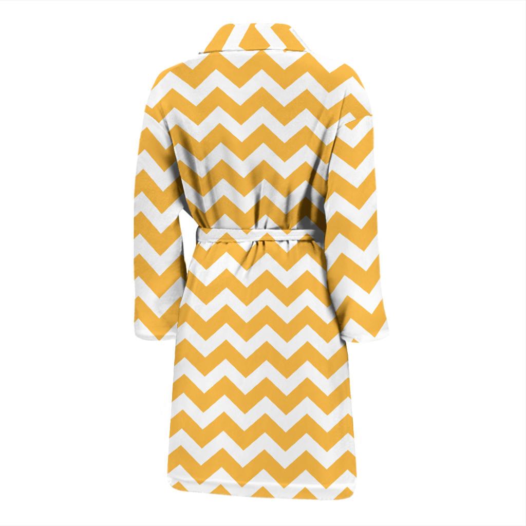 Chevron Orange Pattern Print Design 01 Men Bathrobe-JORJUNE.COM