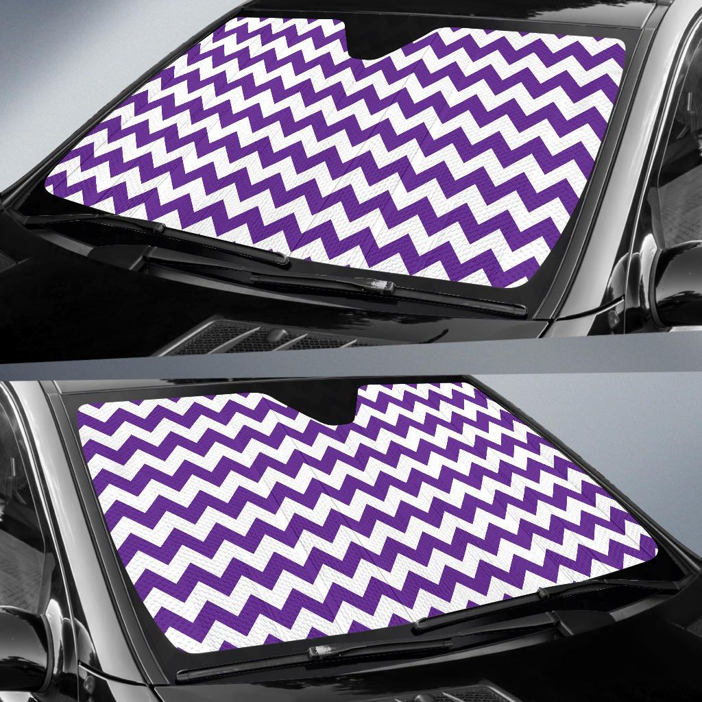 Chevron Purple Pattern Print Design 03 Car Sun Shade-JORJUNE.COM