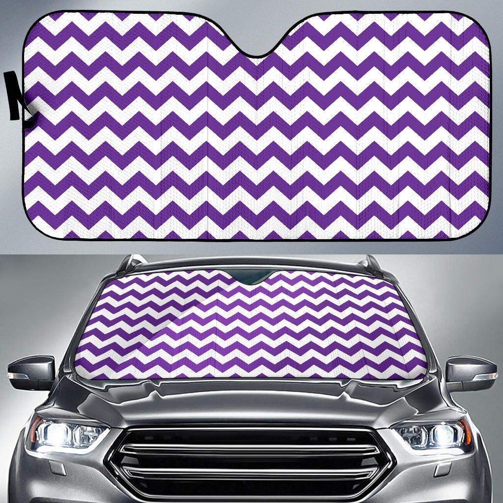 Chevron Purple Pattern Print Design 03 Car Sun Shade-JORJUNE.COM