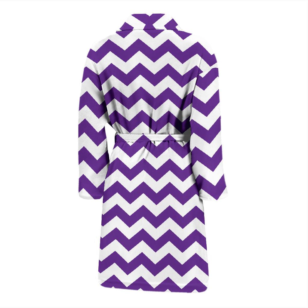 Chevron Purple Pattern Print Design 03 Men Bathrobe-JORJUNE.COM
