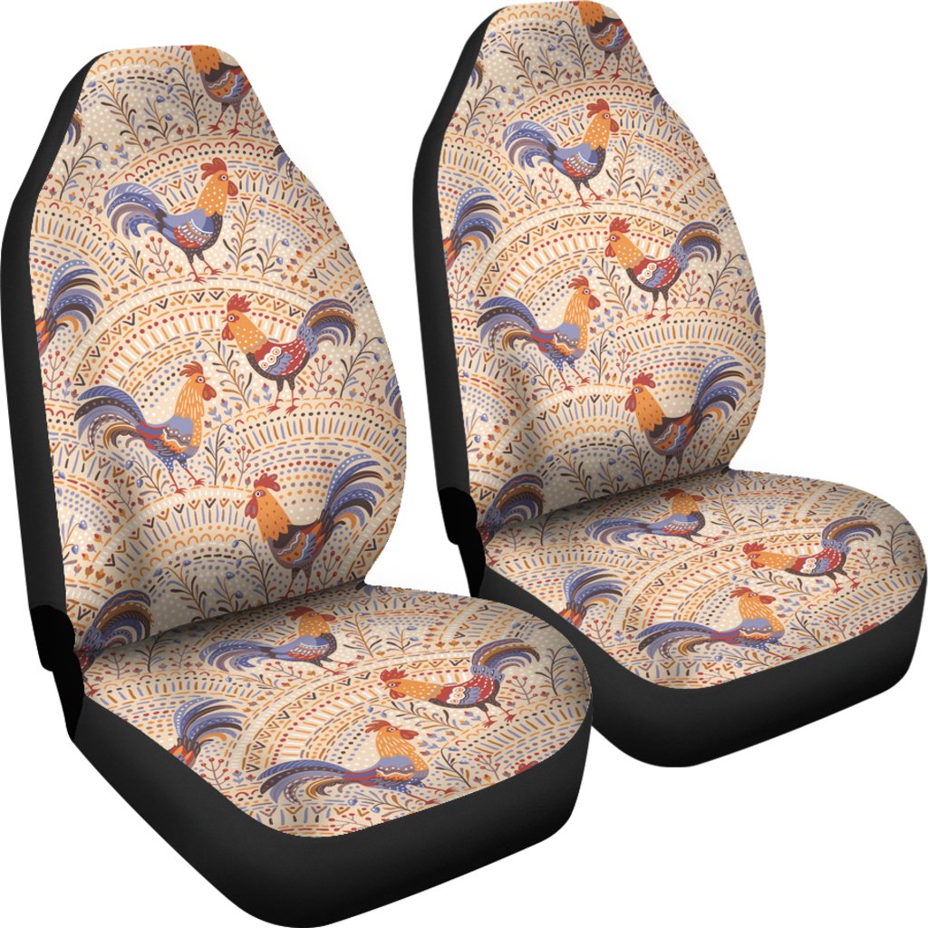 Chicken Boho Style Pattern Universal Fit Car Seat Covers