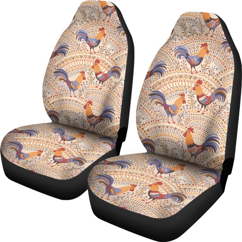 Chicken Boho Style Pattern Universal Fit Car Seat Covers