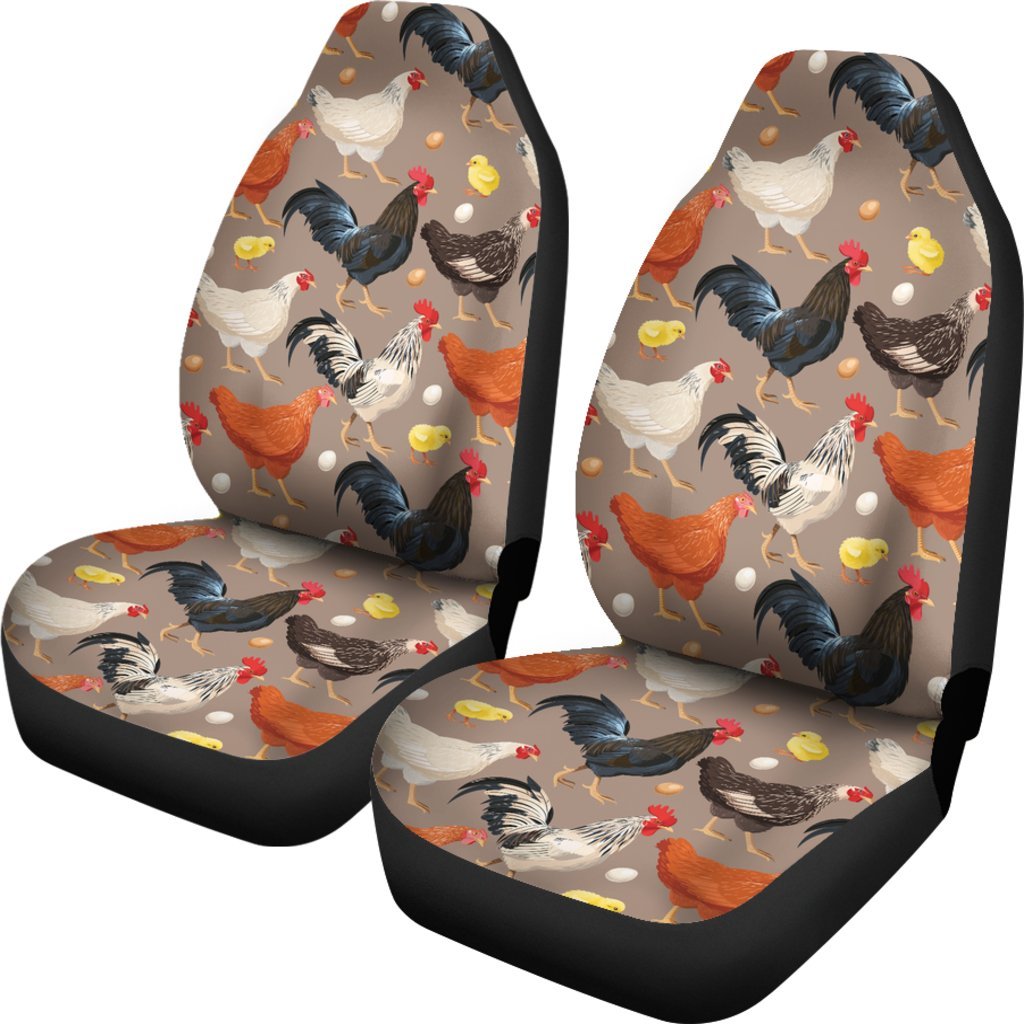 Chicken Evolution Pattern Universal Fit Car Seat Covers