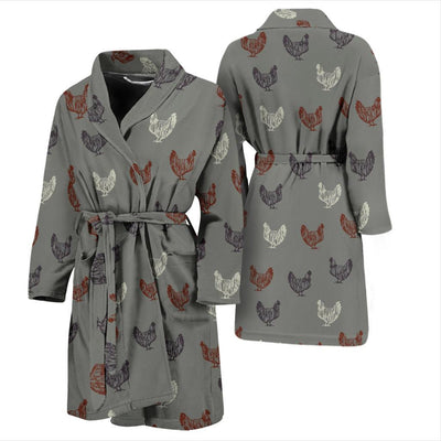 Chicken Pattern Print Design 01 Men Bathrobe-JORJUNE.COM