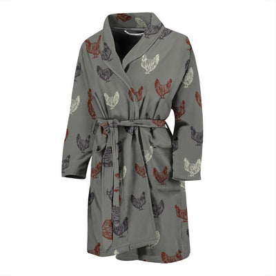 Chicken Pattern Print Design 01 Men Bathrobe-JORJUNE.COM