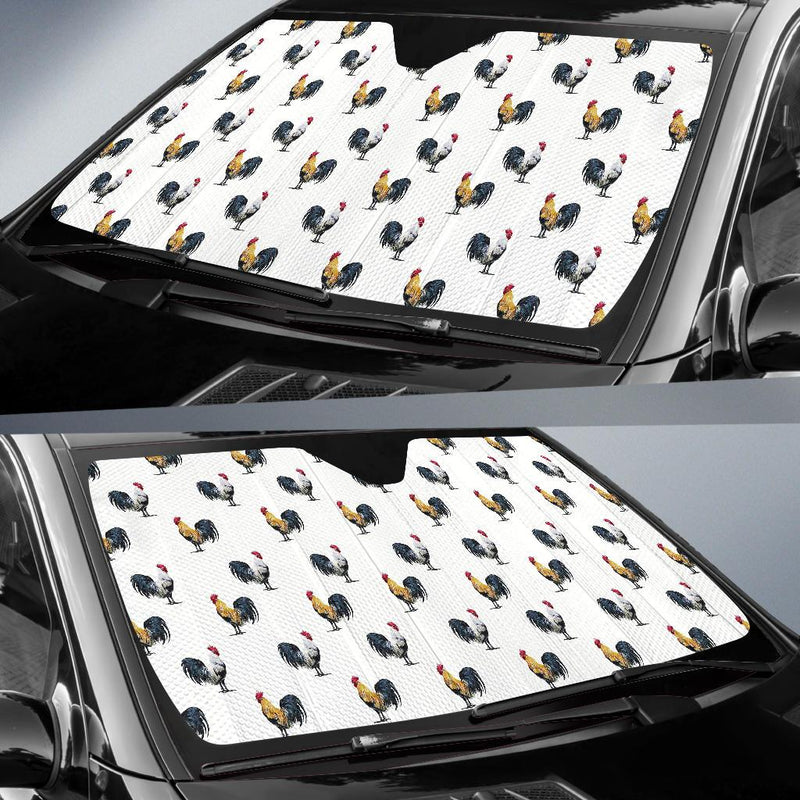 Chicken Pattern Print Design 02 Car Sun Shade-JORJUNE.COM