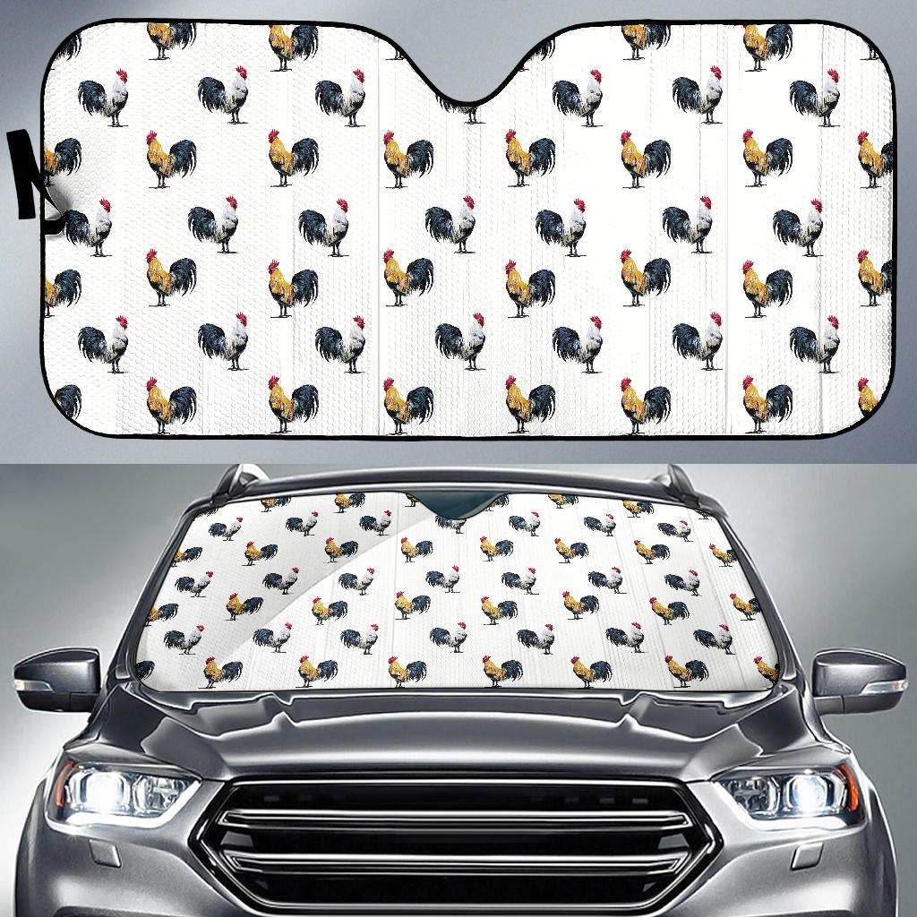 Chicken Pattern Print Design 02 Car Sun Shade-JORJUNE.COM