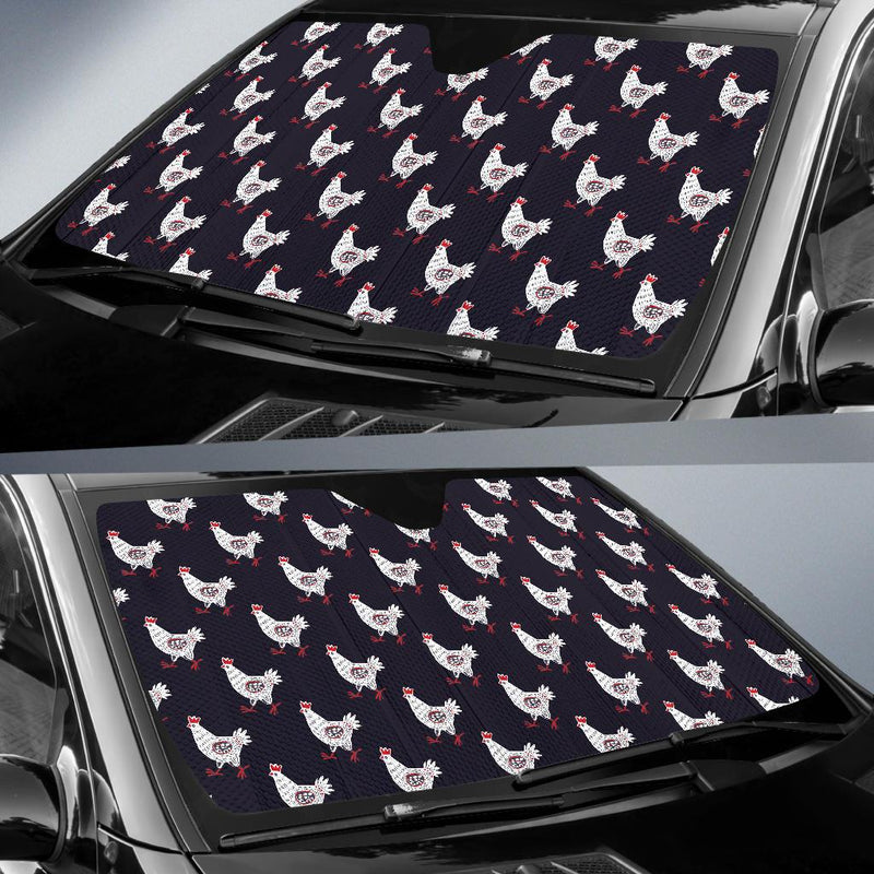 Chicken Pattern Print Design 03 Car Sun Shade-JORJUNE.COM