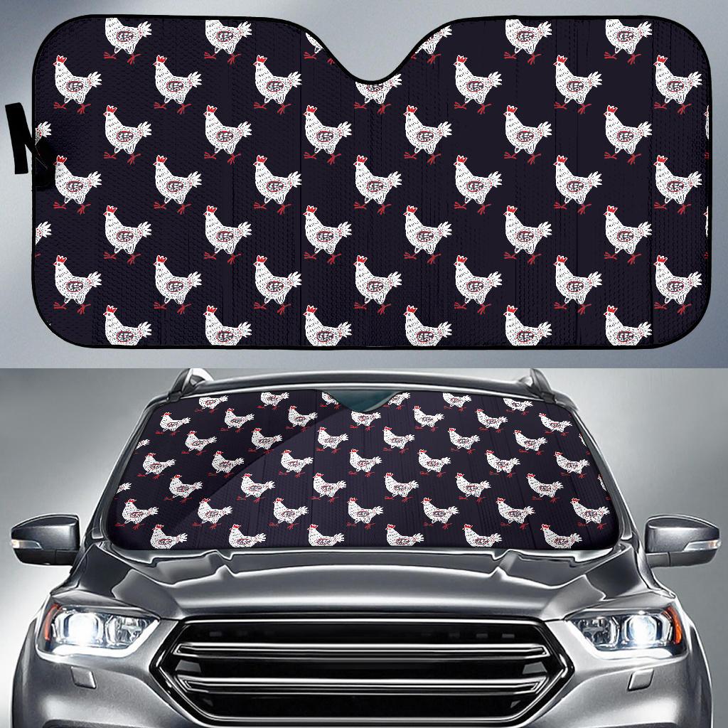 Chicken Pattern Print Design 03 Car Sun Shade-JORJUNE.COM