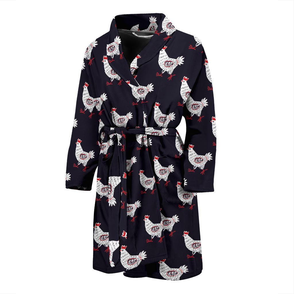 Chicken Pattern Print Design 03 Men Bathrobe-JORJUNE.COM