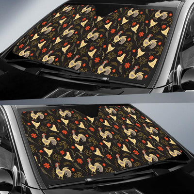 Chicken Pattern Print Design 04 Car Sun Shade-JORJUNE.COM