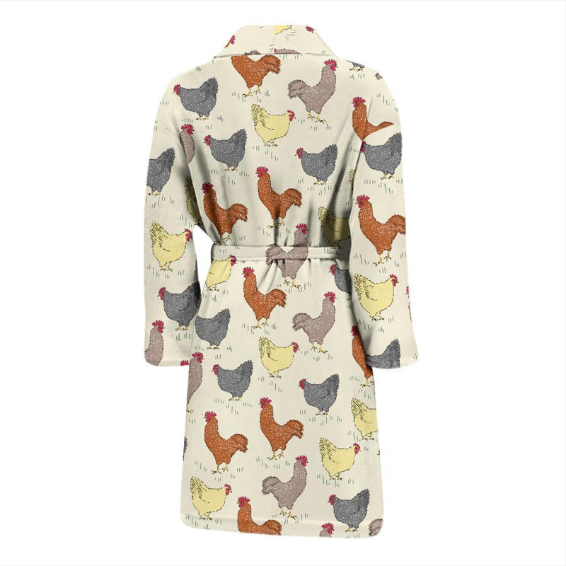 Chicken Pattern Print Design 05 Men Bathrobe-JORJUNE.COM