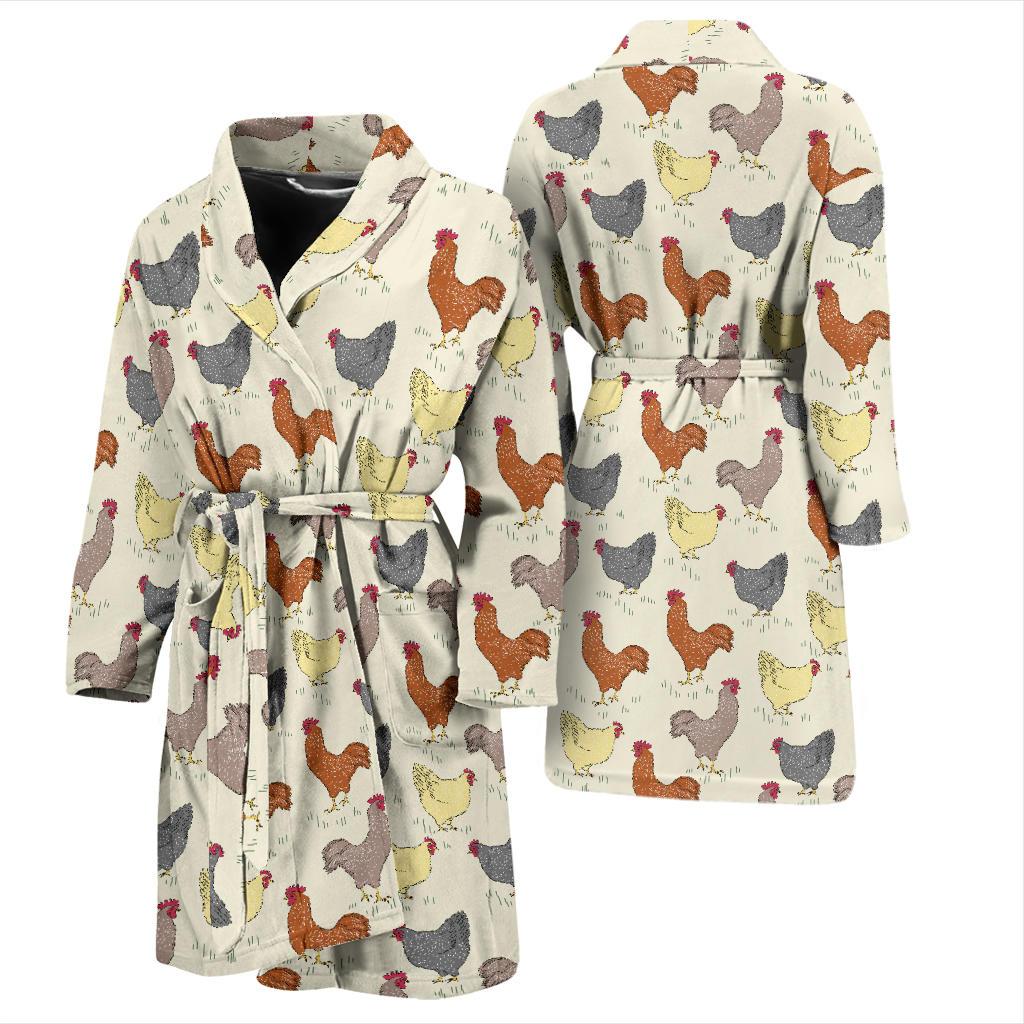 Chicken Pattern Print Design 05 Men Bathrobe-JORJUNE.COM