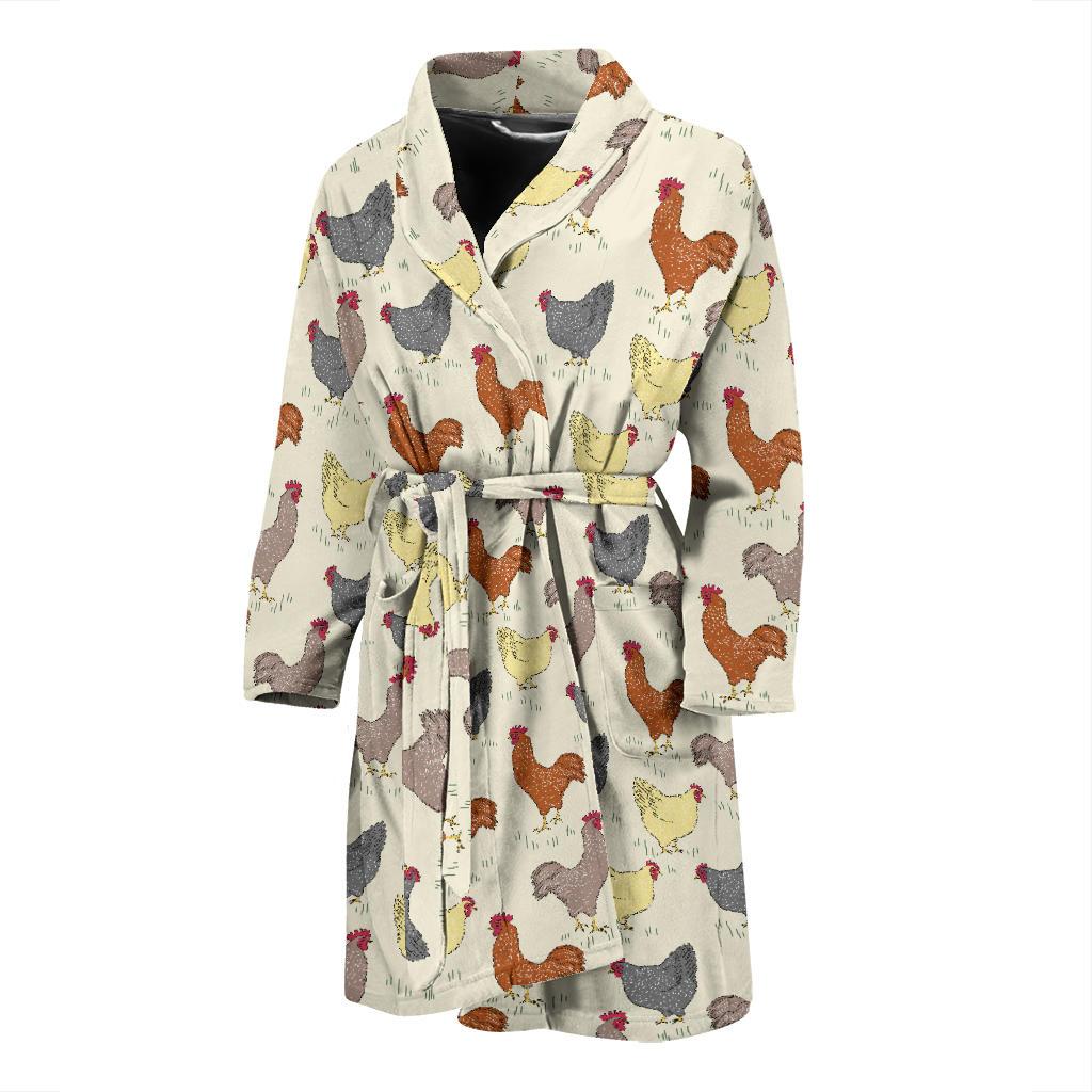 Chicken Pattern Print Design 05 Men Bathrobe-JORJUNE.COM