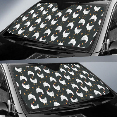 Chicken Pattern Print Design 06 Car Sun Shade-JORJUNE.COM