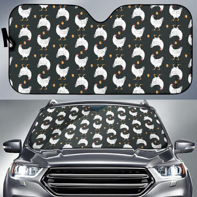 Chicken Pattern Print Design 06 Car Sun Shade-JORJUNE.COM