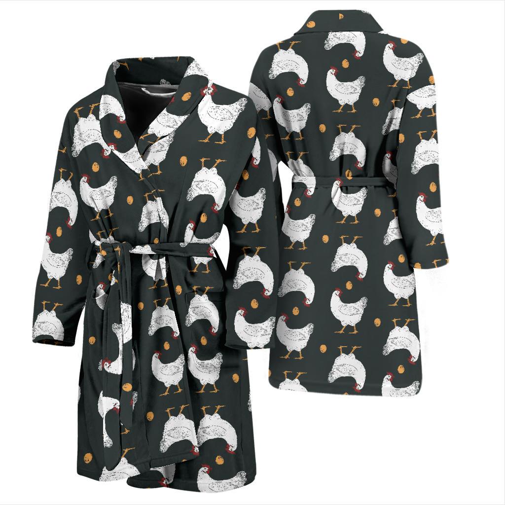 Chicken Pattern Print Design 06 Men Bathrobe-JORJUNE.COM