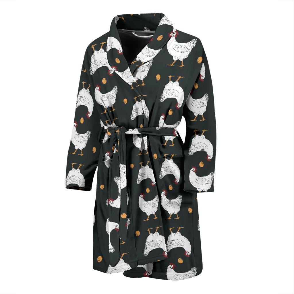 Chicken Pattern Print Design 06 Men Bathrobe-JORJUNE.COM