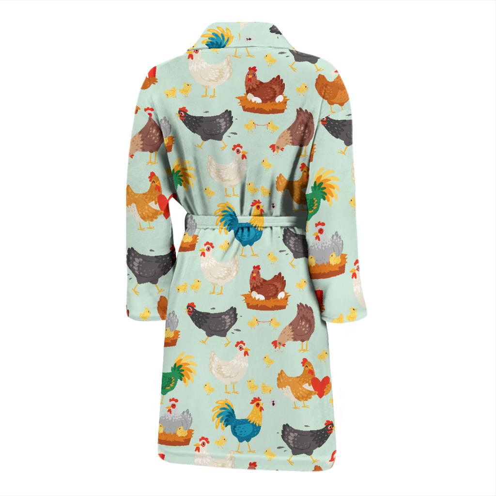 Chicken Pattern Print Design 07 Men Bathrobe-JORJUNE.COM