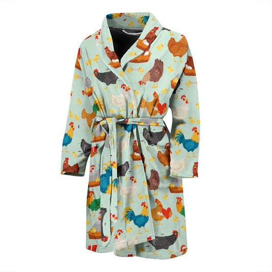 Chicken Pattern Print Design 07 Men Bathrobe-JORJUNE.COM
