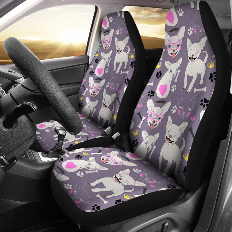 Chihuahua Happy Pattern Universal Fit Car Seat Covers