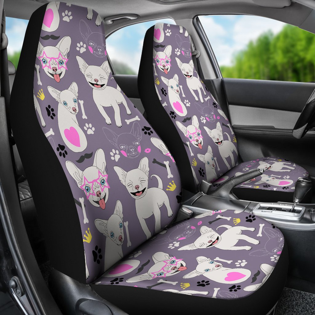 Chihuahua Happy Pattern Universal Fit Car Seat Covers