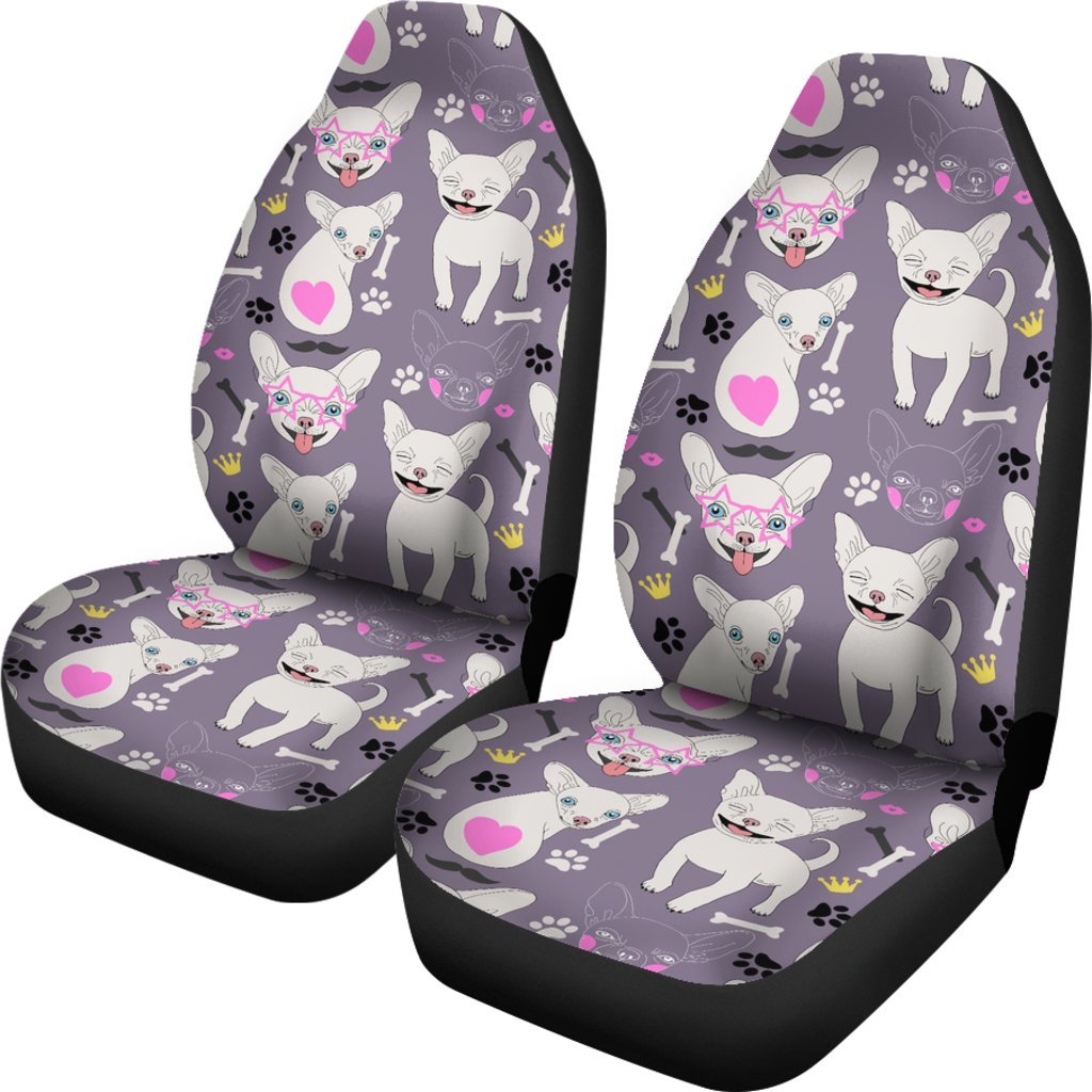 Chihuahua Happy Pattern Universal Fit Car Seat Covers