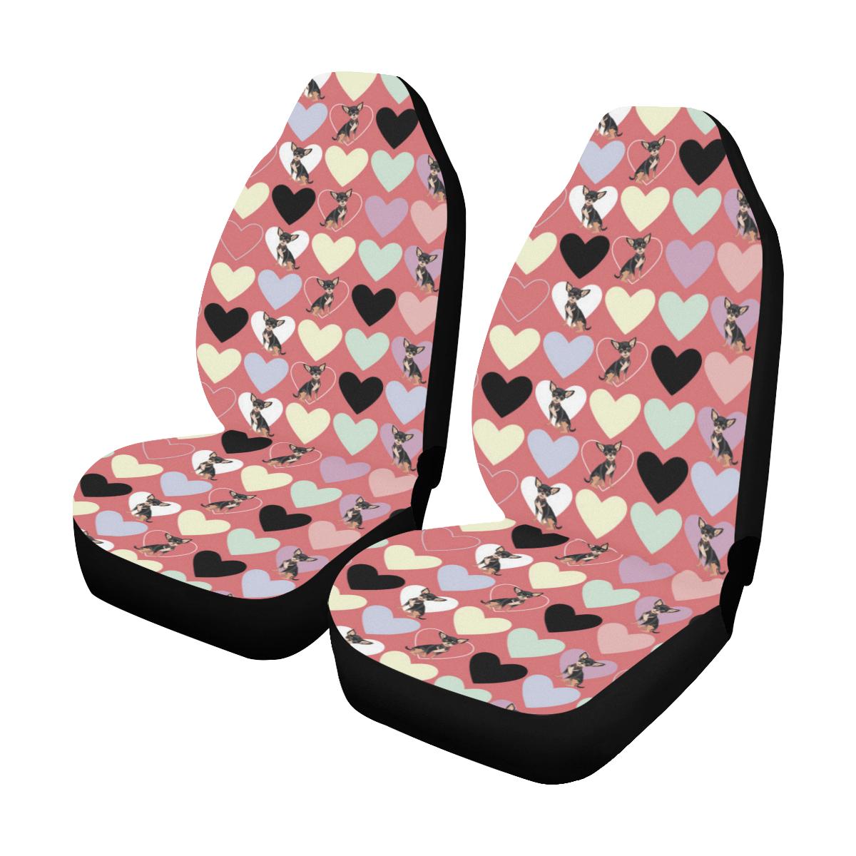 Chihuahua Pattern Print Design 01 Car Seat Covers (Set of 2)-JORJUNE.COM