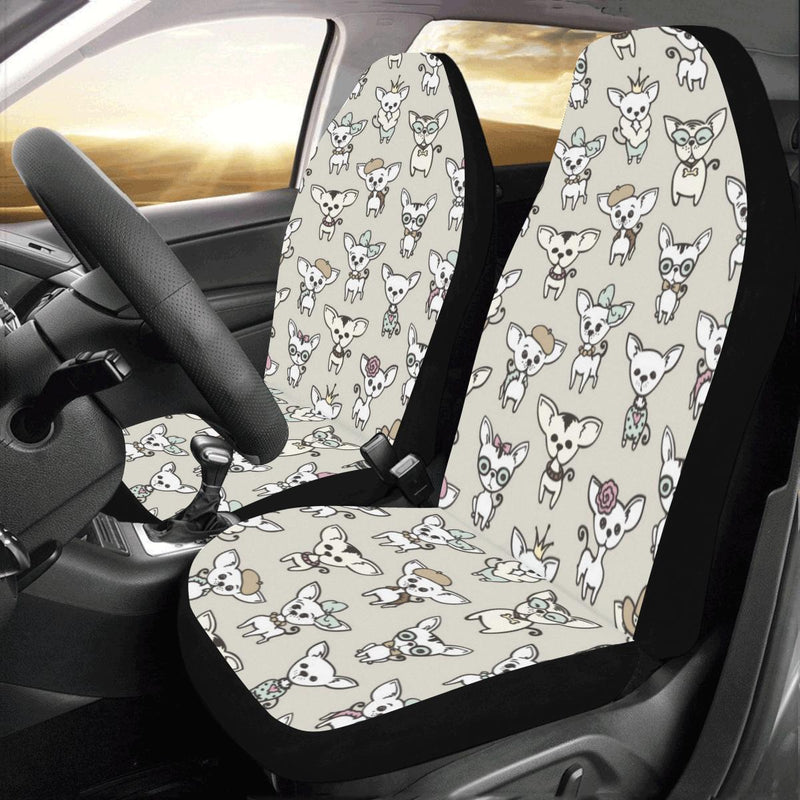 Chihuahua Pattern Print Design 02 Car Seat Covers (Set of 2)-JORJUNE.COM