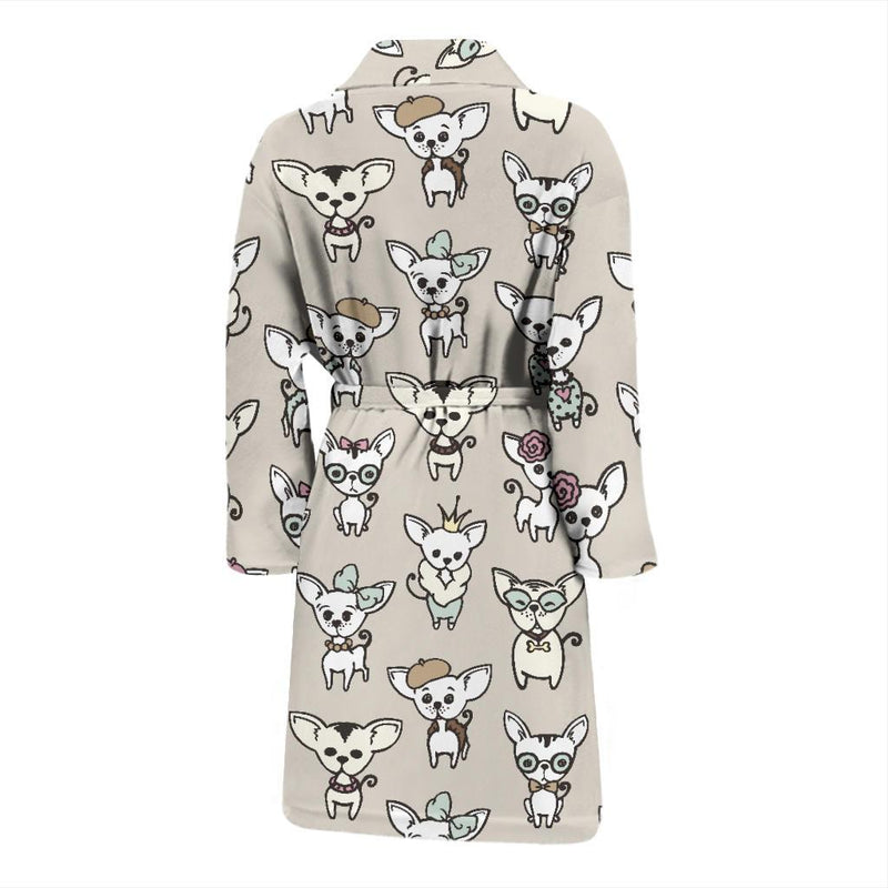 Chihuahua Pattern Print Design 02 Men Bathrobe-JORJUNE.COM