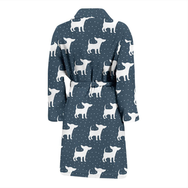 Chihuahua Pattern Print Design 03 Men Bathrobe-JORJUNE.COM