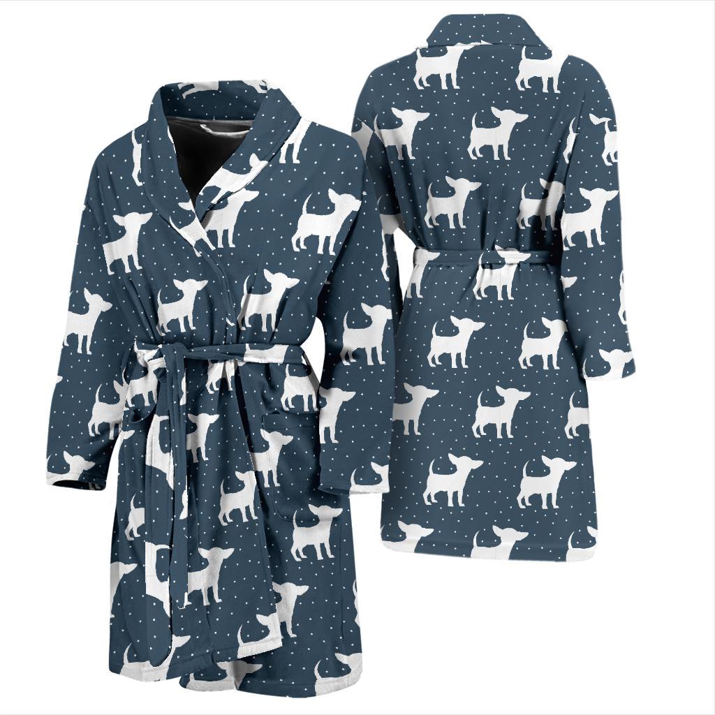 Chihuahua Pattern Print Design 03 Men Bathrobe-JORJUNE.COM