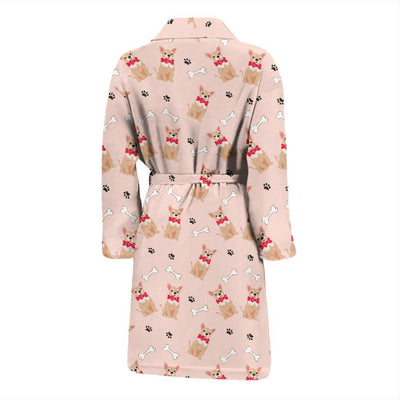 Chihuahua Pattern Print Design 04 Men Bathrobe-JORJUNE.COM