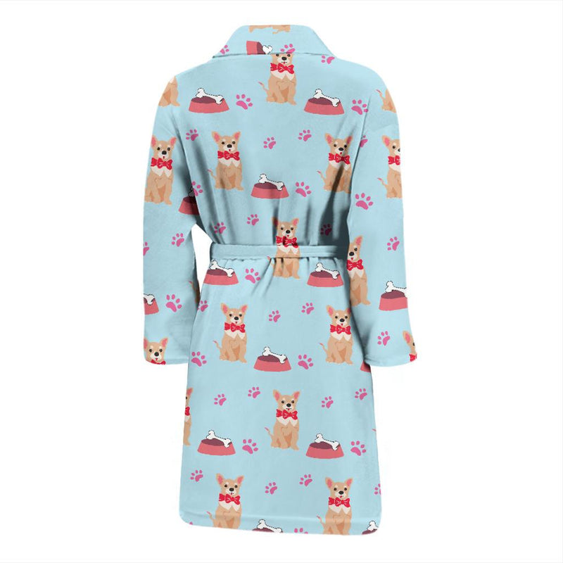 Chihuahua Pattern Print Design 05 Men Bathrobe-JORJUNE.COM